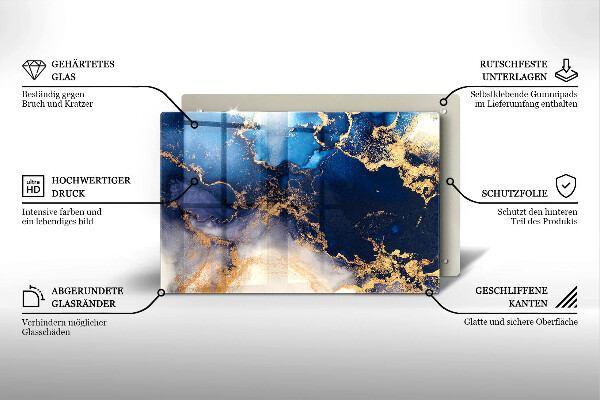 Chopping board glass Marble abstraction