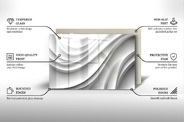 Chopping board glass Geometric lines