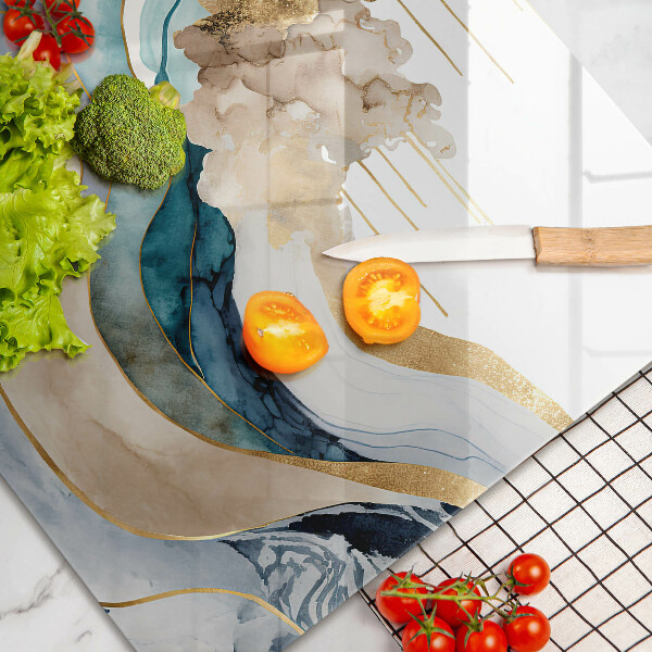 Chopping board glass Colorful marble