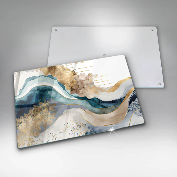 Chopping board glass Colorful marble