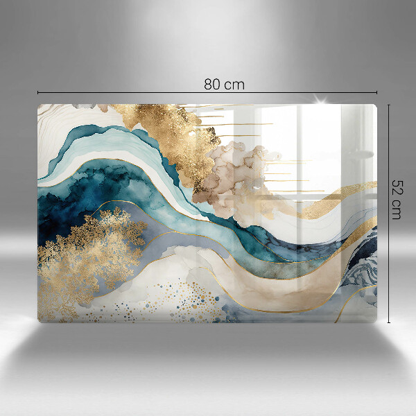 Chopping board glass Colorful marble
