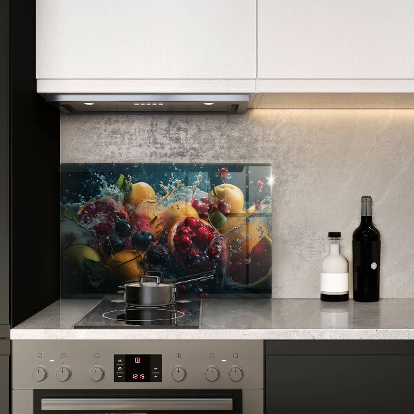 Chopping board glass Fruits in water