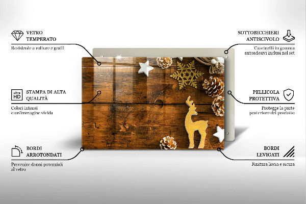 Chopping board glass Christmas decorations