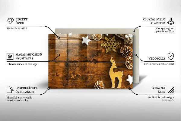 Chopping board glass Christmas decorations