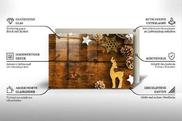 Chopping board glass Christmas decorations