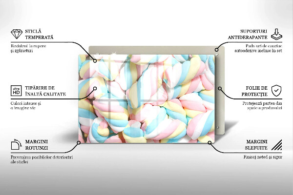 Chopping board glass Colorful foams