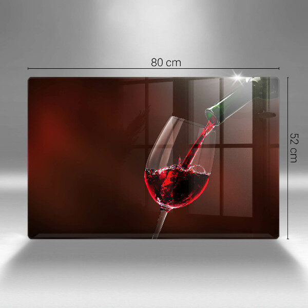 Chopping board glass A glass of wine