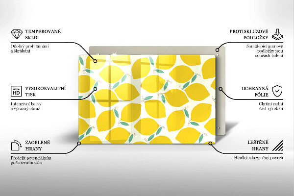 Cutting board Illustratuion lemons