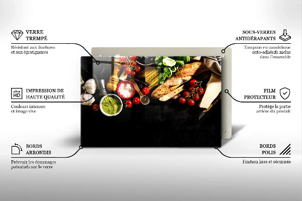 Cutting board Italian ingredients and spices