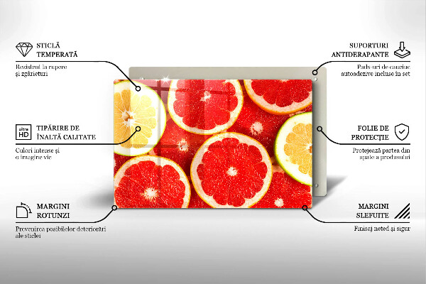 Cutting board Grapefruit slices