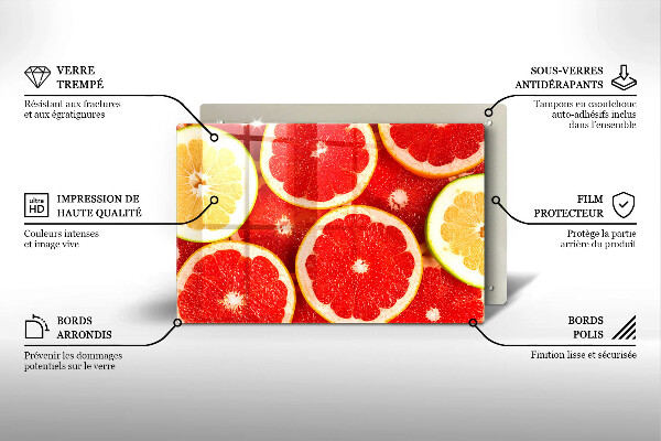 Cutting board Grapefruit slices