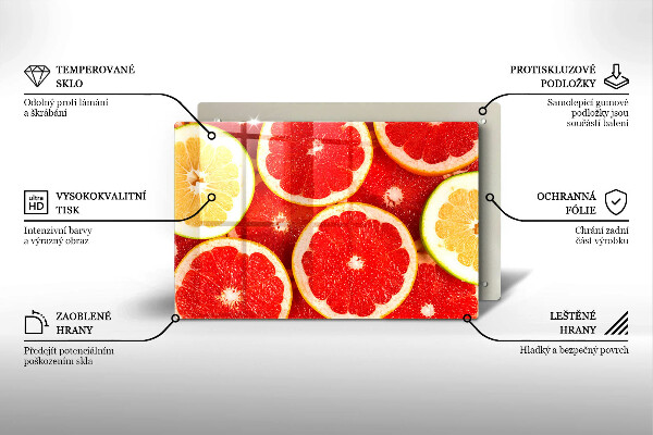 Cutting board Grapefruit slices