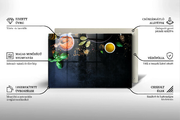 Cutting board Spices with spices