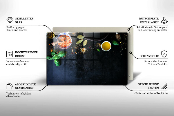 Cutting board Spices with spices