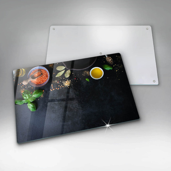 Cutting board Spices with spices