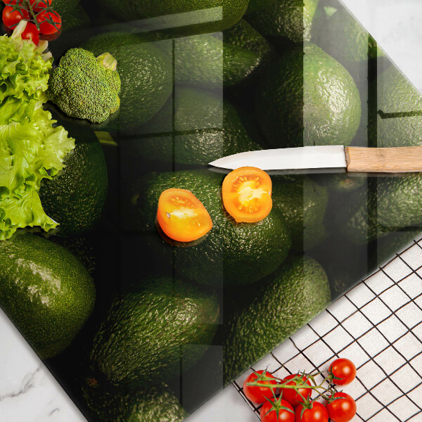 Chopping board glass Avocado fruit