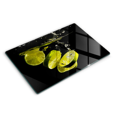 Chopping board glass Lime in water