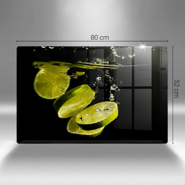 Chopping board glass Lime in water