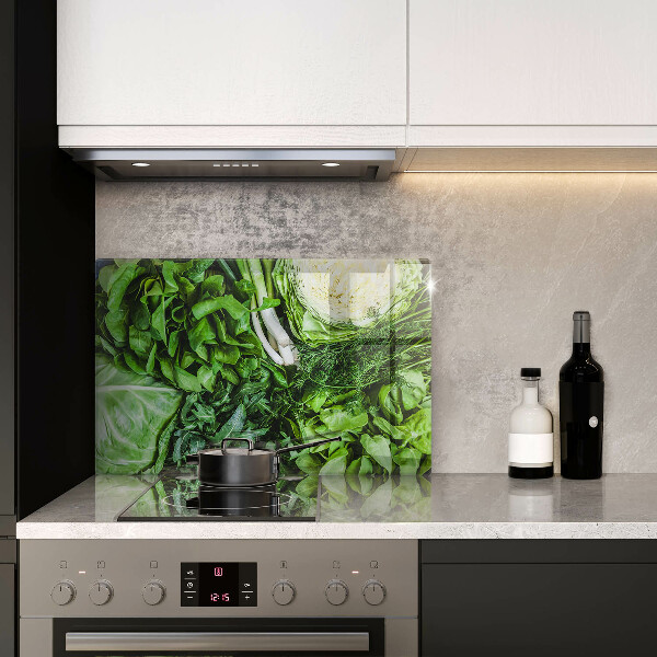 Chopping board glass Green vegetables