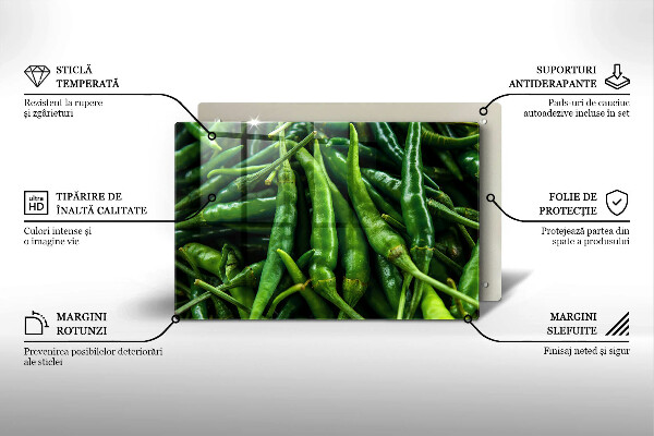 Chopping board glass Pods peas