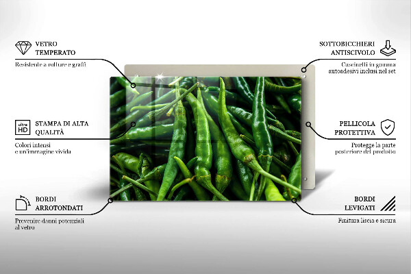 Chopping board glass Pods peas