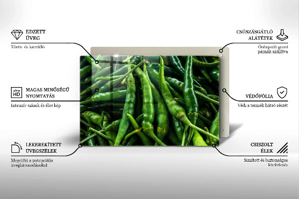 Chopping board glass Pods peas