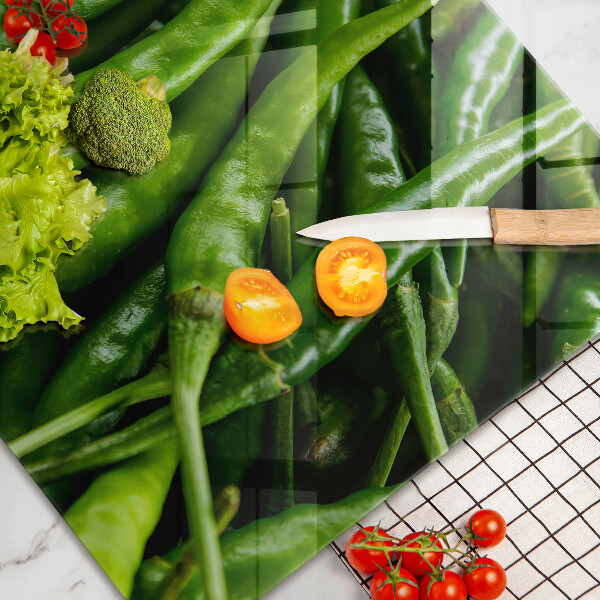 Chopping board glass Pods peas