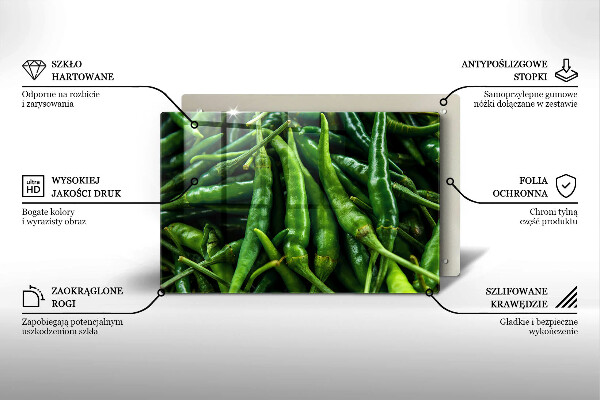 Chopping board glass Pods peas