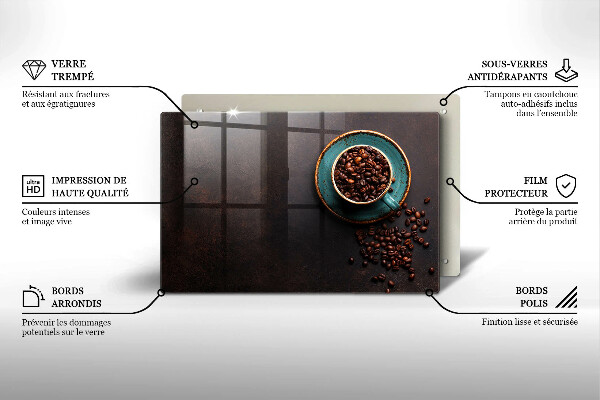 Chopping board glass Coffee grain cup