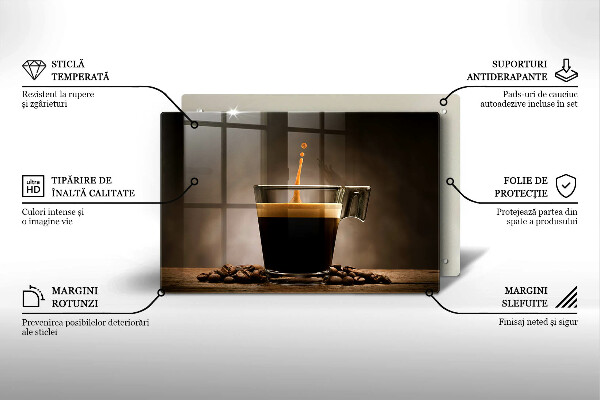 Chopping board glass Glass and coffee beans