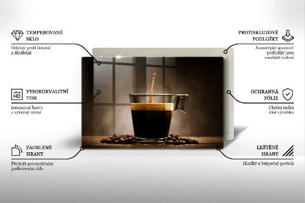 Chopping board glass Glass and coffee beans