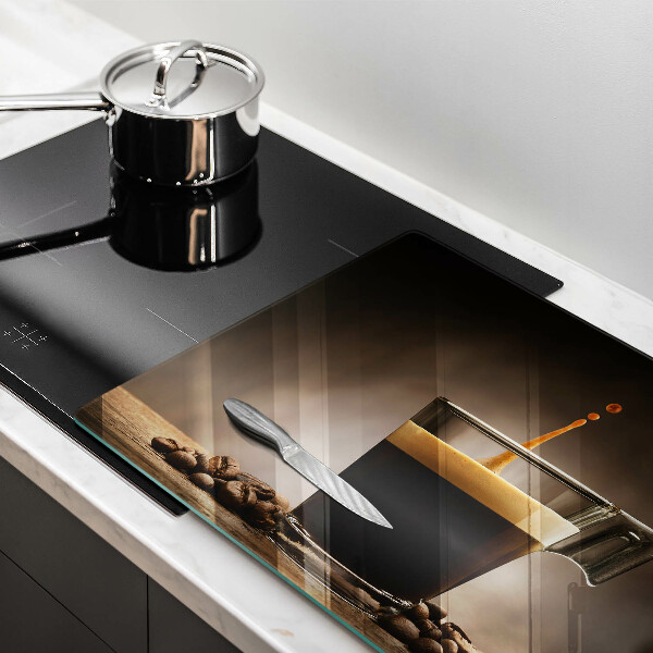 Chopping board glass Glass and coffee beans