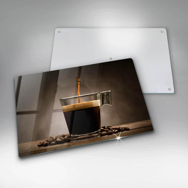 Chopping board glass Glass and coffee beans