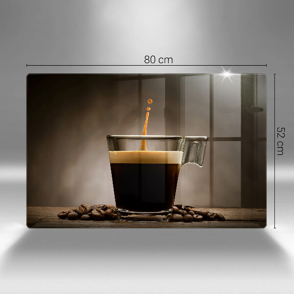 Chopping board glass Glass and coffee beans