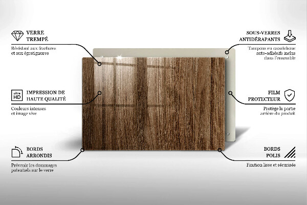 Chopping board glass Wood texture