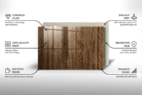 Chopping board glass Wood texture