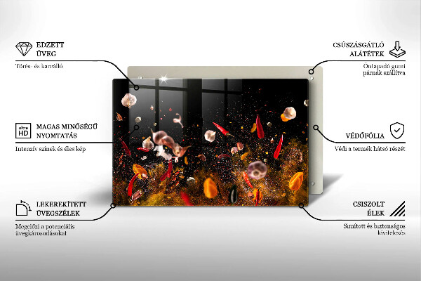 Chopping board glass Hot spices