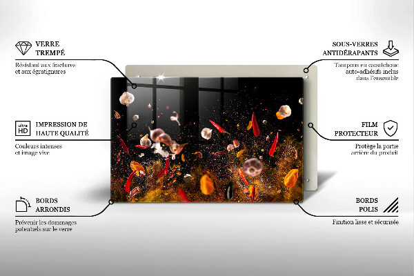 Chopping board glass Hot spices