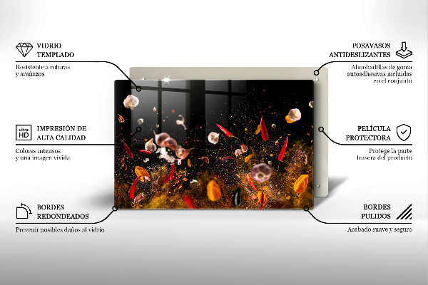 Chopping board glass Hot spices