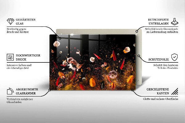 Chopping board glass Hot spices