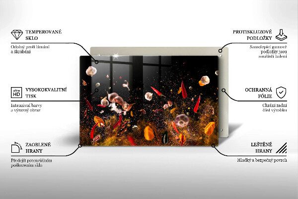 Chopping board glass Hot spices