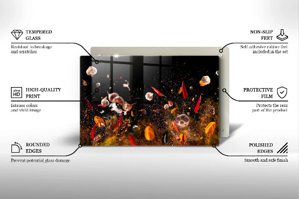 Chopping board glass Hot spices