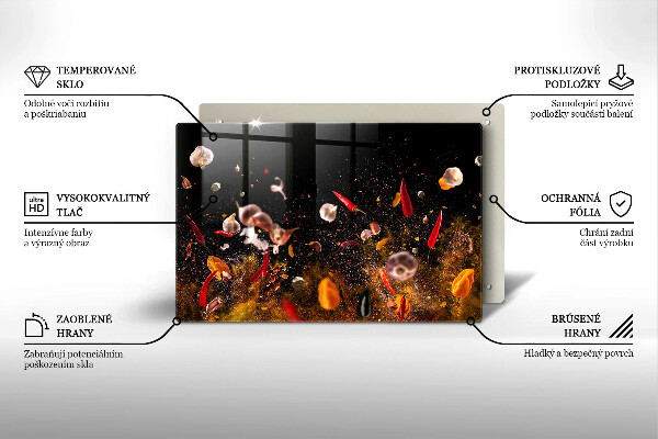 Chopping board glass Hot spices