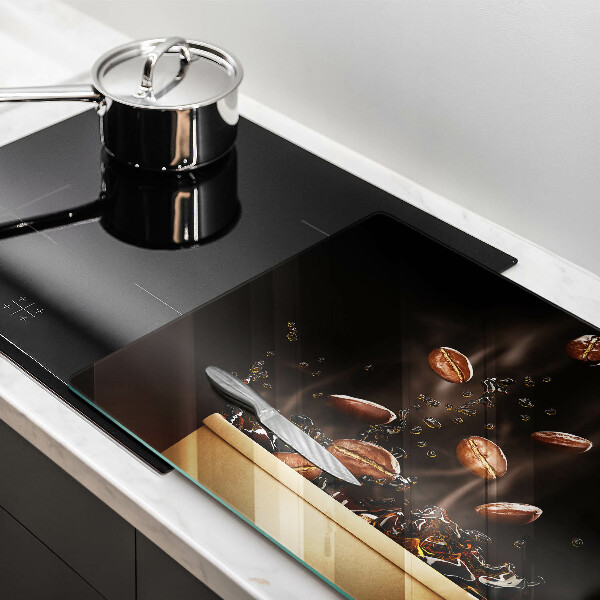 Chopping board glass Hot coffee beans