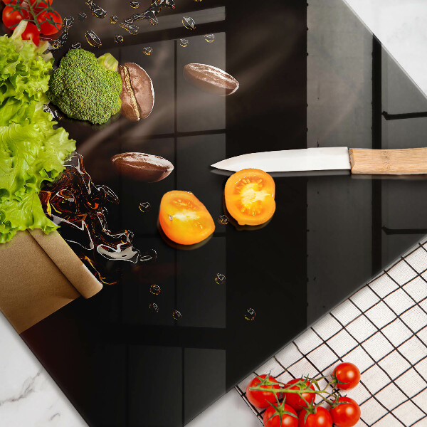 Chopping board glass Hot coffee beans