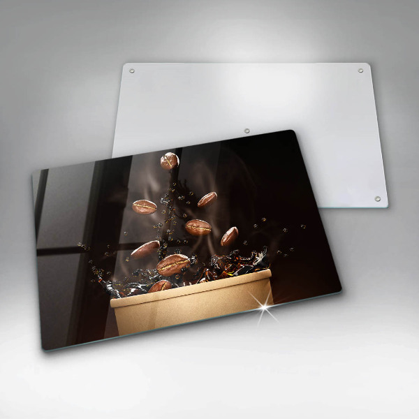 Chopping board glass Hot coffee beans