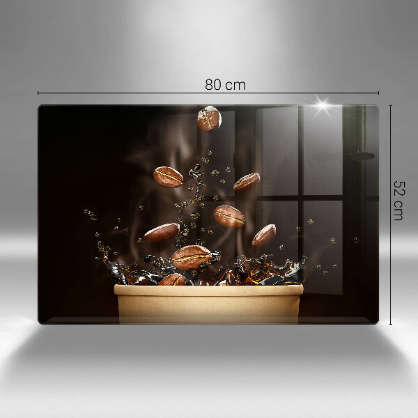 Chopping board glass Hot coffee beans
