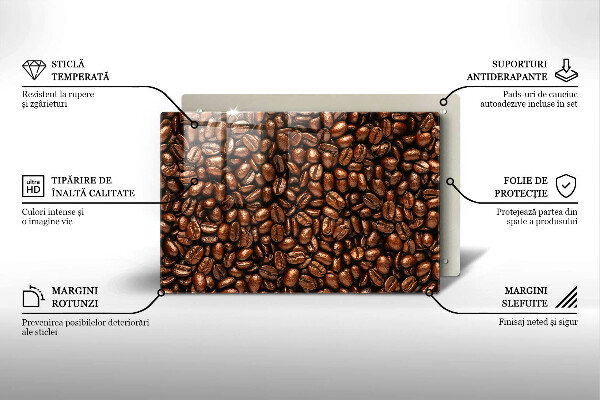 Chopping board glass Coffee beans