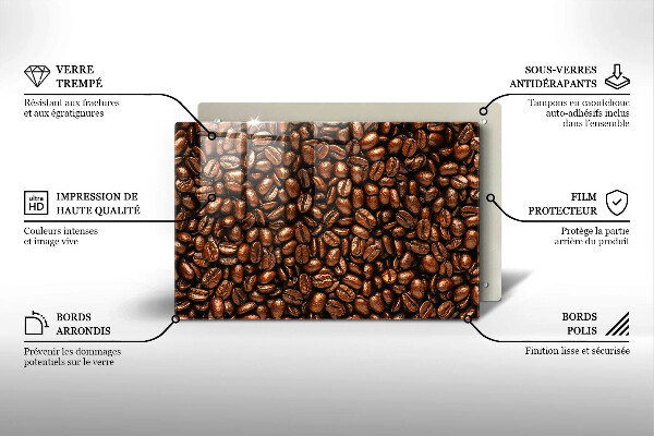 Chopping board glass Coffee beans