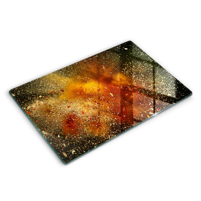 Chopping board glass Colorful spices